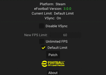 eFootball FPS Limit and VSync Patcher 2.30